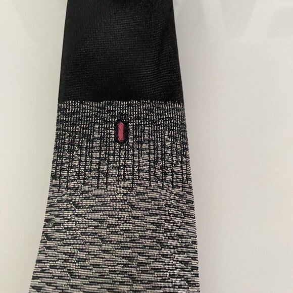 Vintage Superba Black Silver Gray Skinny Tie‎ Necktie 2.5" Rockabilly 1950'-60's - Picture 10 of 16